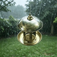 Outdoor Hanging Metal Bird Feeder for Garden & Patio, Rainproof & Rust-Resistant Automatic Food Dispenser