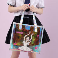 Iridescent Laser Transparent Tote Bag Large Capacity Gift Yoga Cosmetic Storage Bag