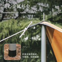 25mm Outdoor Awning Tent Poles, 4-Section Iron Rods for Camping