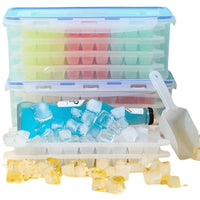 Press-Type Ice Cube Tray with Lid and Storage Box, Food-Grade for Home and Commercial Use