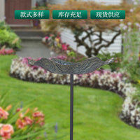 American Retro Antique Bronze Bird Feeder & Bath with Ground Stake for Garden Decoration
