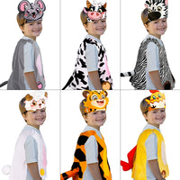 Kids Animal Cosplay Costume Set with Vest and Headpiece for Stage Performance