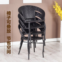 Outdoor Rattan Wicker Bistro Set with 3 Chairs and Coffee Table for Patio Balcony Garden