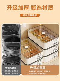 Underwear and Socks Organizer Box with Compartments for Wardrobe Storage