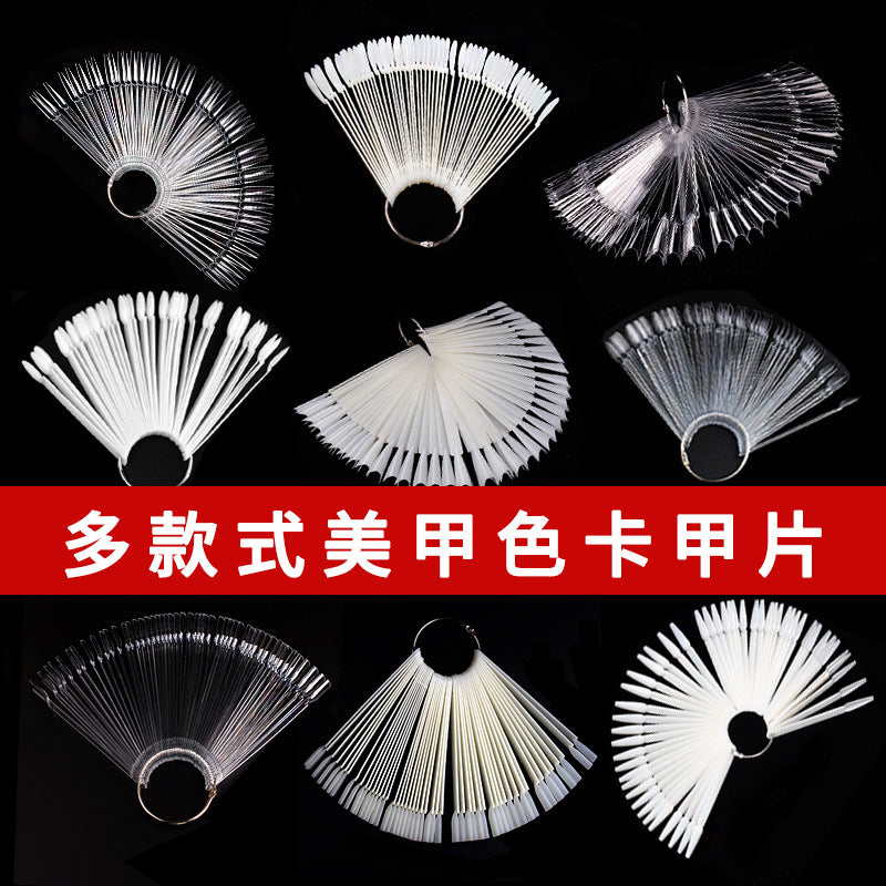 50PCS Sector Nail Art Color Display Palette for Gel Polish Practice and Swatching