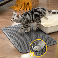 Waterproof Honeycomb Cat Litter Mat with Anti-Slip and Anti-Tracking Design