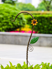 Wrought Iron Garden Ground Stake Hook for Planters & Decorations