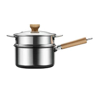 316 Stainless Steel Baby Food Supplement Pot with Lid, Non-Coated Milk Pot for Home Use, Steaming and Cooking Noodle Pot
