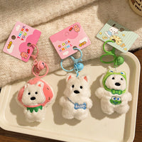West Highland White Terrier Puppy Plush Keychain Charm