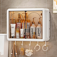 Wall-Mounted Bathroom Storage Cabinet with Magnetic Closure, Dustproof Organizer for Home Toilet