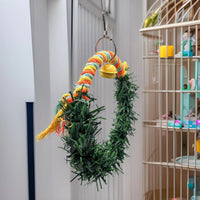 Christmas Themed Parrot Ring Swing Toy for Bird Cages