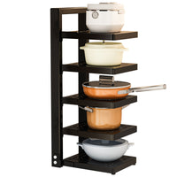 Multi-layer Adjustable Pot and Pan Storage Rack for Kitchen Counter and Cabinet