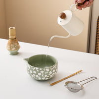 5-Piece Matcha Tea Set with Teabowl, Whisk, Scoop, and Stand, Kiln-Glazed Ceramic, European FCM Certified