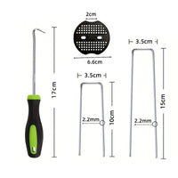 U-Shaped Galvanized Garden Stakes with Plastic Washers for Landscape Fabric, Tents, and Turf