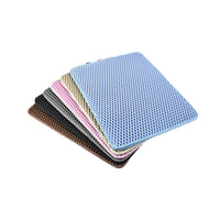 Double-Layer EVA Cat Litter Mat, Washable and Non-Slip, Traps Litter Effectively