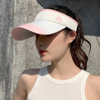 Unisex Summer Outdoor Sports Sun Visor Hat with Wide Brim, Breathable Ice Silk Cooling Topless Design for Cycling, Running, and Travel