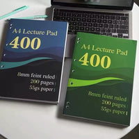 A4 Thick 200-Page Notebook for Students, Exam Prep, and General Note-Taking, American Ruled