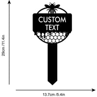 1pc Black Metal Hollow Simple Garden Sign Decorative Ground Plug Door Plate Billboard Custom Line Fashion