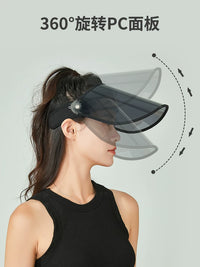 Women's UV Protection Sun Visor with Face Mask for Cycling and Driving