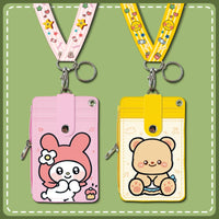 Cartoon Multi-functional ID Card Holder with Lanyard for Students