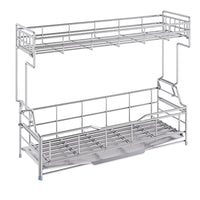 MingLing Expandable Carbon Steel Dish Drying Rack for Kitchen Sink, Drainer Basket Cutlery Storage Organizer