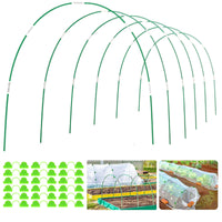Greenhouse Hoops Kit with Fiberglass Rods and Connectors for Garden Plant Support