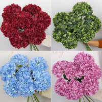 Artificial Hydrangea Flower Heads for Home Decor and Wedding Arrangements, 180 Petals