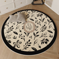 Faux Cashmere Round Area Rug for Living Room Bedroom Office Chair Mat