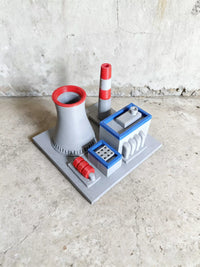 Industrial Style Cooling Tower Power Plant Model Ornament