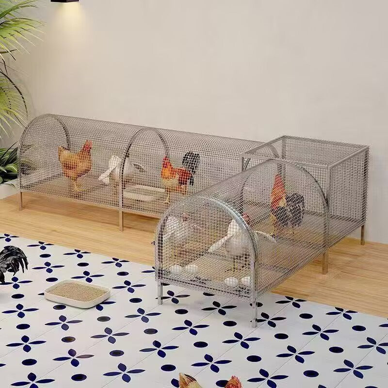 Galvanized Wire Animal Run Tunnel Enclosure for Chickens, Rabbits, and Small Pets