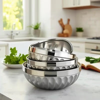 Stainless Steel Double-Layer Insulated Bowl Anti-Scald Soup Bowl for Commercial Use, Canteens, Kindergartens, Students - 304 Rice Bowl