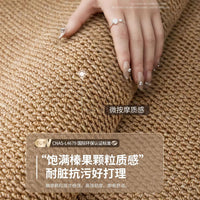 Mid-Century Style Sisal-Look Machine Washable Linen Woven Rug for Living Room & Pet Owners