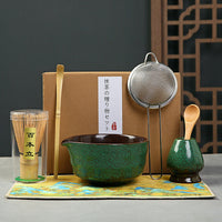 Japanese Style Ceramic Matcha Bowl Set with Whisk and Filter