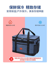 Large Capacity Insulated Cooler Bag, Foldable Portable Waterproof Lunch Box for Camping and Picnics