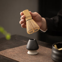 Japanese Matcha Tea Ceremony Set with Ceramic Whisk Holder and Bowl