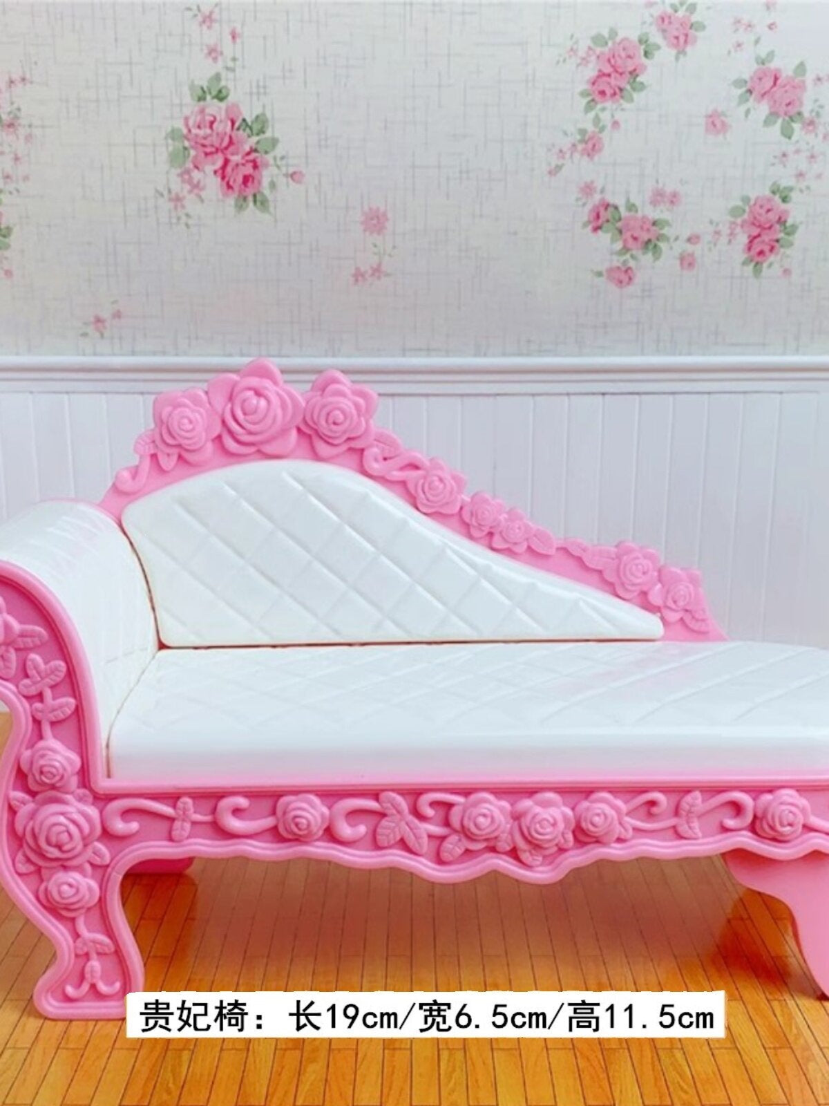 Dollhouse Miniature European Style Sofa and Chaise Lounge Set for Living Room Decor