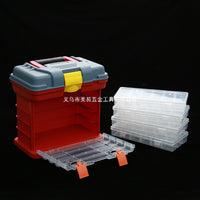 4-Layer Transparent Storage Box with 72 Compartments for Fishing Lures and Small Parts