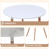 Eames Style Round Solid Wood Dining Table for Small Spaces