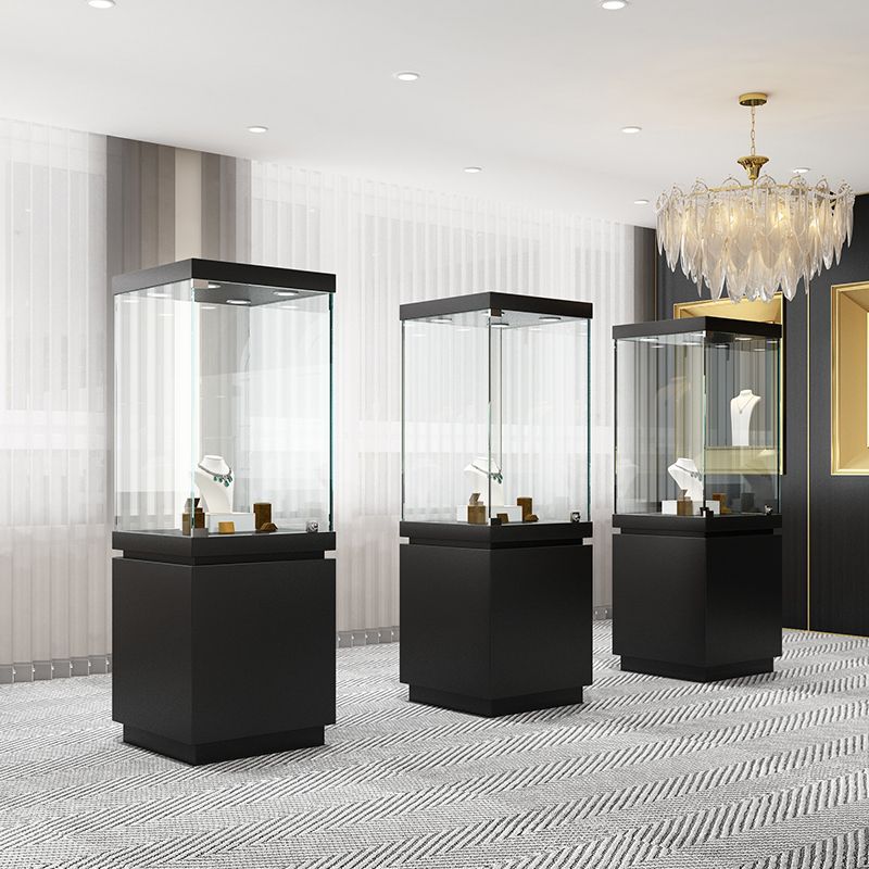 Wooden Glass Display Cabinet for Jewelry, Antiques, and Collectibles