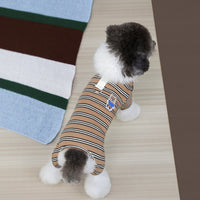 Pet Dog Cat Cotton Pajamas with Embroidered Bear for Small to Medium Breeds