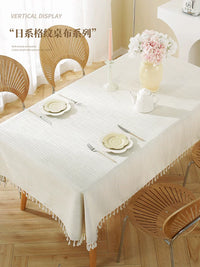 Luxury Cotton Linen Tablecloth Japanese Style Rectangular Coffee Table Cloth Modern Minimalist Ins Style Dining Tablecloth