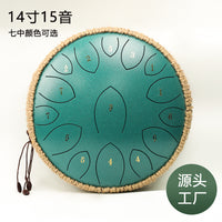 14-inch 15-Note Steel Tongue Drum Percussion Instrument for Students and Meditation