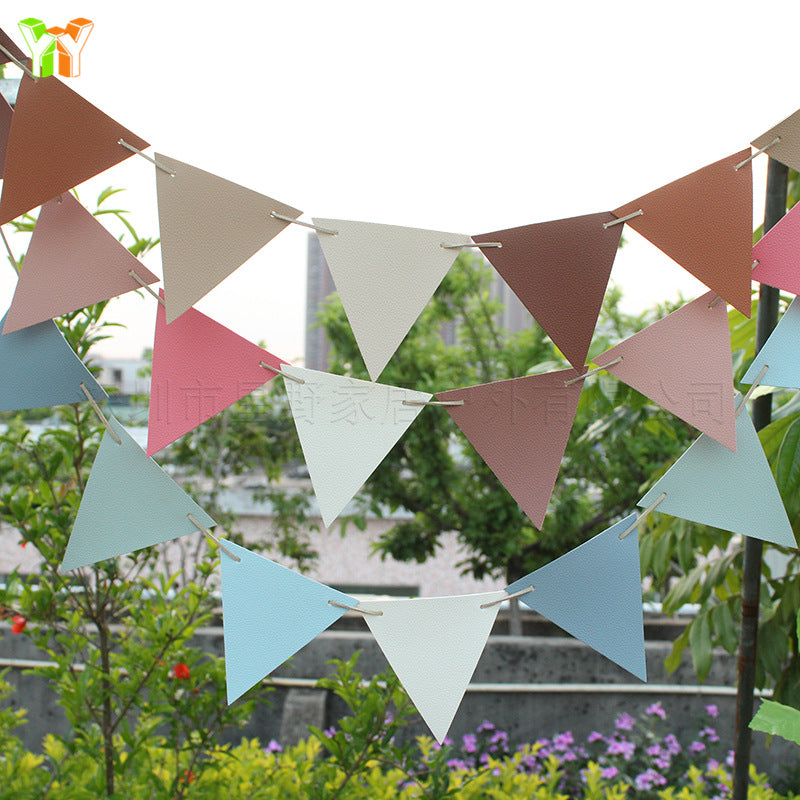 Party Tent Decorative Triangle Bunting Banner Flag Garland for Indoor Outdoor Camping
