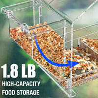 Window Bird Feeder Outdoor Transparent Birdhouse for Wild Birds