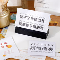 Creative Desktop Photo Clip with Wooden Base for Notes and Postcards