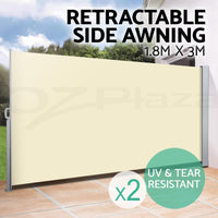 Retractable Aluminum Side Awning for Sun and Wind Protection, UV Resistant