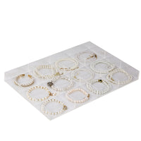 Clear Plastic Jewelry Organizer Tray with Dividers for Earrings, Necklaces, Bracelets