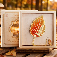 Classical Chinese Style Leaf Hollow Brass Metal Bookmark Gift Set