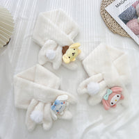 Plush Winter Scarf for Women - Solid Color Warm Neck Warmer with Cross-Over Design