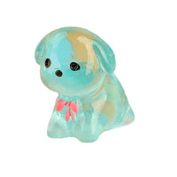 Cute Puppy Animal Luminous Resin Figurines for Micro Landscape & DIY Decor